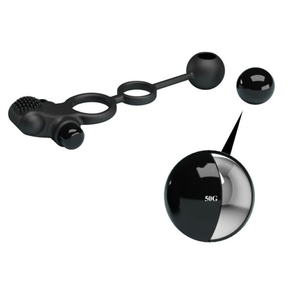 Vibrating Penis Sleeve IV Black (203mmx40mm & 203mmx63mm)