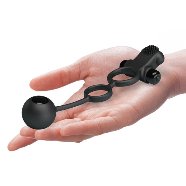 Vibrating Penis Sleeve IV Black (203mmx40mm & 203mmx63mm)