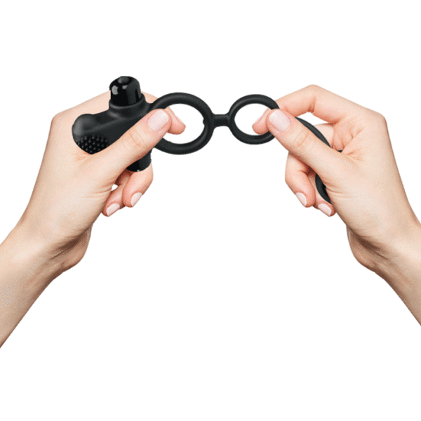 Vibrating Penis Sleeve IV Black (203mmx40mm & 203mmx63mm)