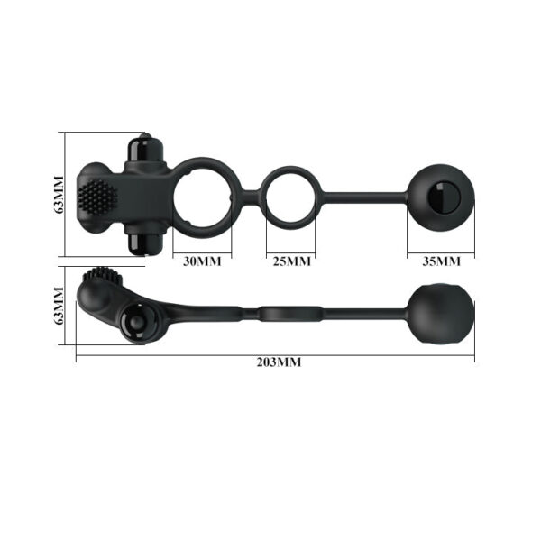 Vibrating Penis Sleeve IV Black (203mmx40mm & 203mmx63mm)
