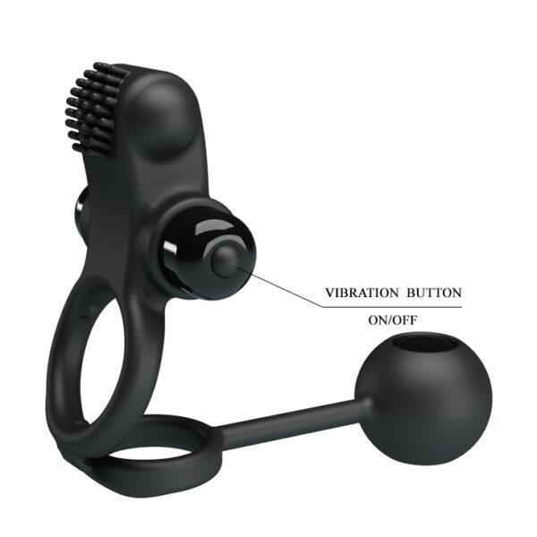 Vibrating Penis Sleeve IV Black (203mmx40mm & 203mmx63mm)