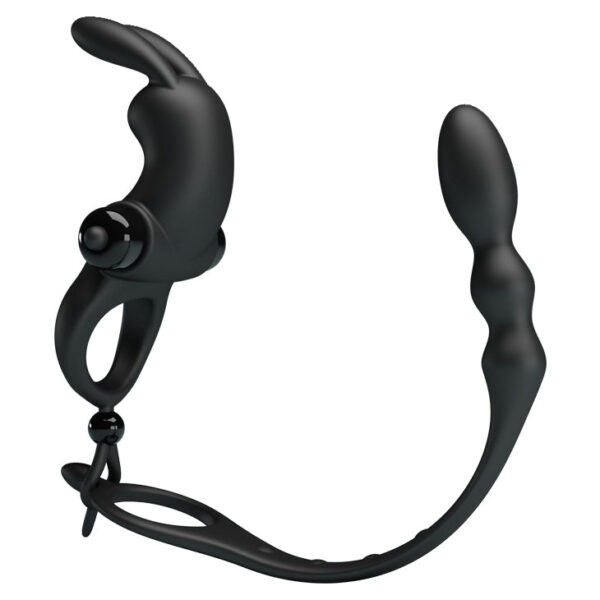 Vibrating Penis Sleeve V Black (130mmx42mm & 245mmx20mm)