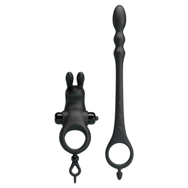 Vibrating Penis Sleeve V Black (130mmx42mm & 245mmx20mm)