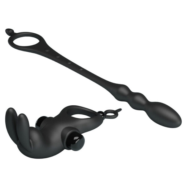 Vibrating Penis Sleeve V Black (130mmx42mm & 245mmx20mm)