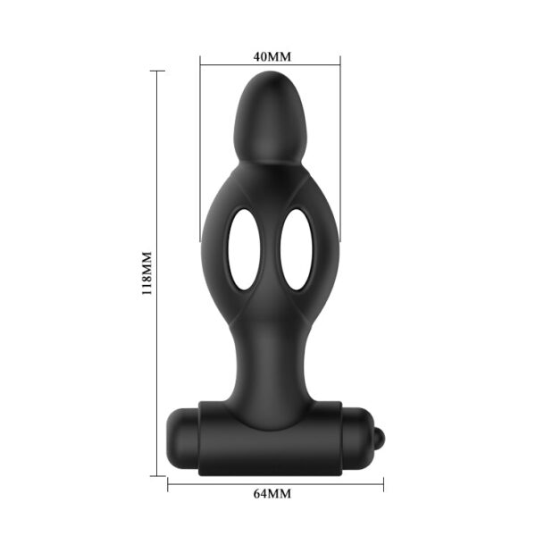 Anal Mr. Play Silicone Vibrating Butt Plug (AA Battery) - Black