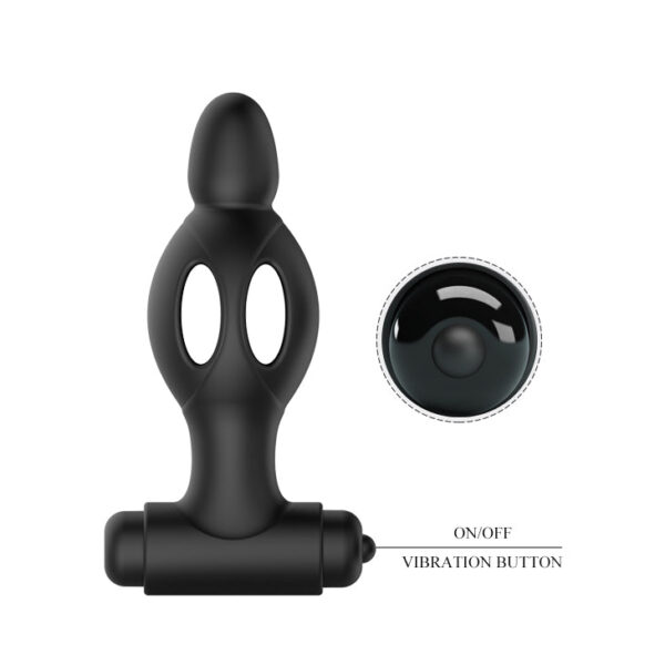 Anal Mr. Play Silicone Vibrating Butt Plug (AA Battery) - Black