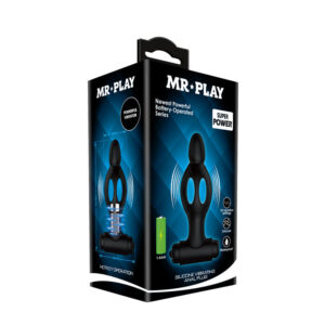 Anal Mr. Play Silicone Vibrating Butt Plug (AA Battery) - Black