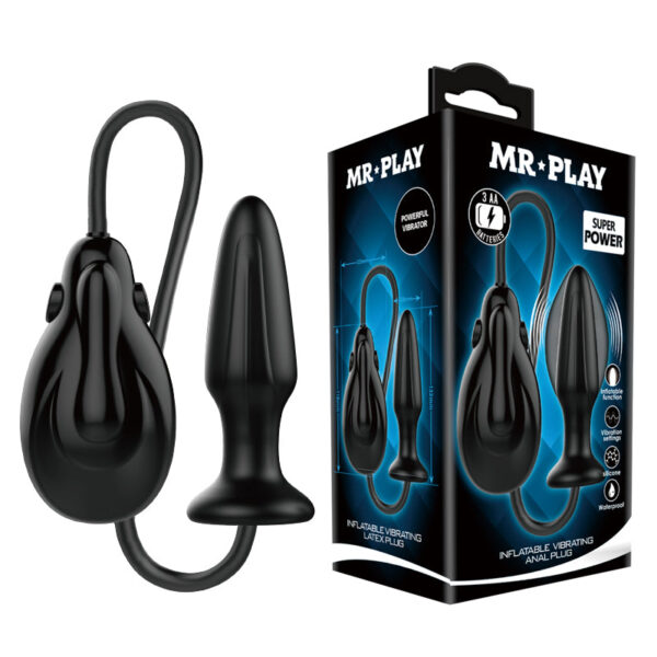 Anal Mr. Play Inflatable Vibrating Anal Plug - Battery Operated