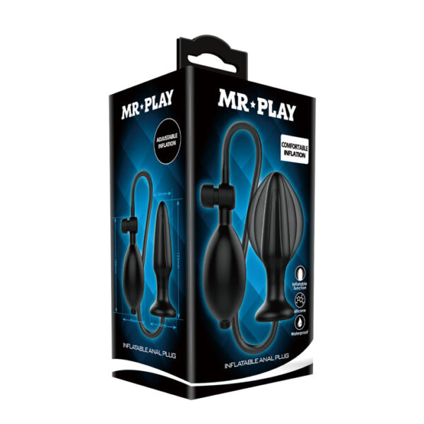 Anal Mr. Play Silicone Inflatable Butt Plug - Black