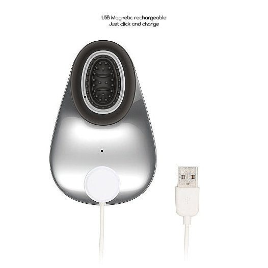 Clitoral Vibrator Hands Free Suction & Vibration Toy - Silver