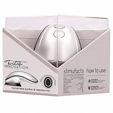 Clitoral Vibrator Hands Free Suction & Vibration Toy - Silver