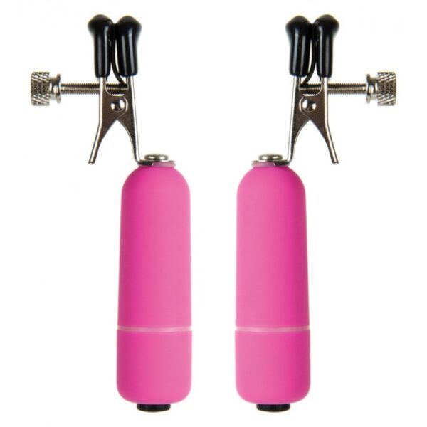 Nipple Clamps Vibrating Nipple Clamps - Pink