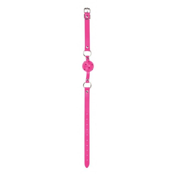 Ball Gag with Leather Strap - Pink