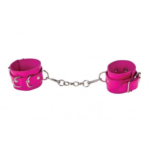 Cuffs Leather for Ankles and Wrist Restraints  - Pink