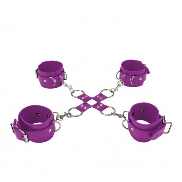 Cuffs Leather Wrist and Ankle Cuffs - Purple