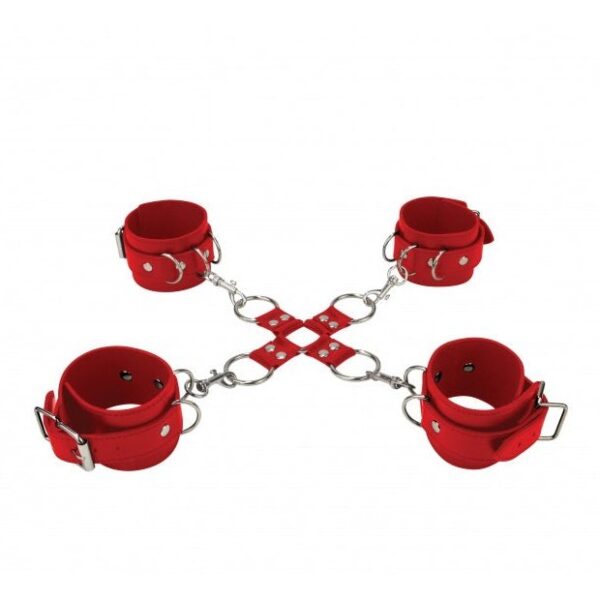 Cuffs Leather Wrist and Ankle Cuffs - Red