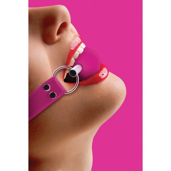 Ball Solid Ball Gag with  Rubber Ball & Bar- Pink