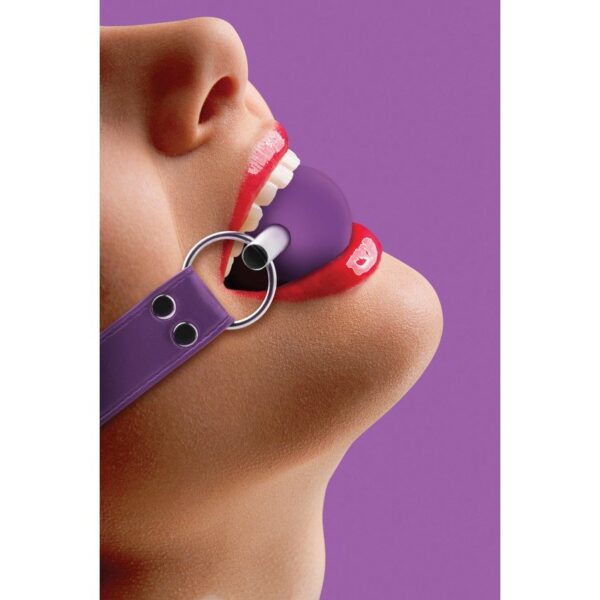 Ball Solid Ball Gag with Rubber Ball & Bar- Purple