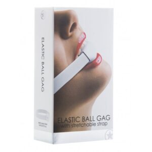 Ball Elastic Ball Gag with Stretchable Strap - White