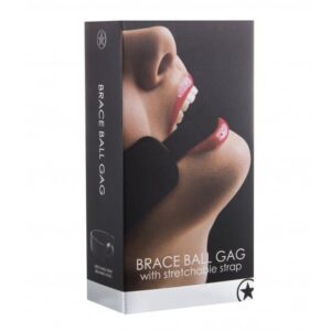 Ball Brace Ball Gag with Stretchable Strap - Black