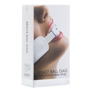 Ball Brace Ball Gag with Stretchable Strap - White