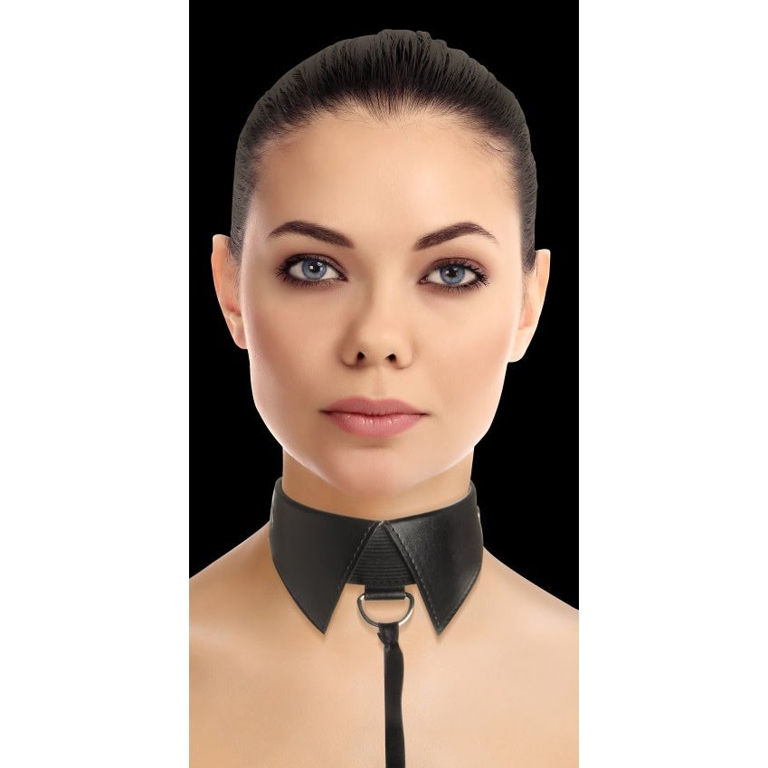 Collar with Leash - Black