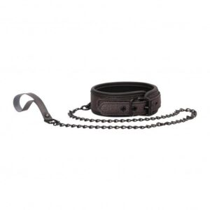 Collar with Leash Elegant - Titanium Grey