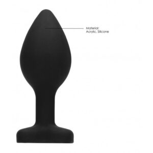 Anal Diamond Heart Butt Plug - Regular - Black