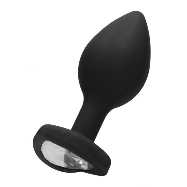 Anal Diamond Heart Butt Plug - Regular - Black