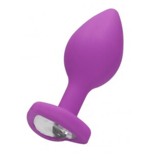 Anal Diamond Heart Butt Plug - Regular - Purple