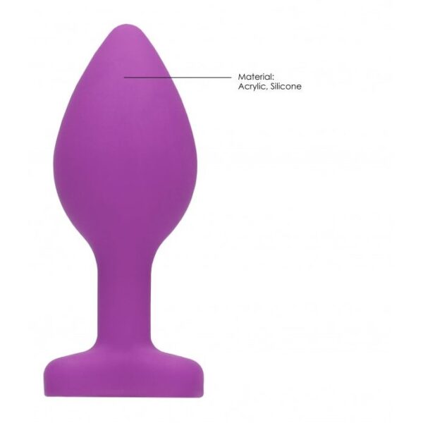 Anal Diamond Heart Butt Plug - Regular - Purple