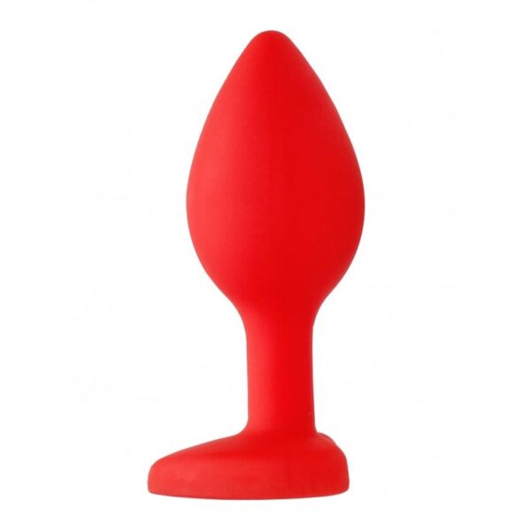 Anal Diamond Heart Butt Plug - Large - Red