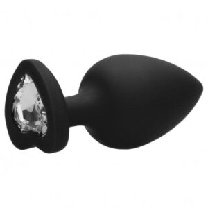 Anal Diamond Heart Butt Plug - Extra Large - Black