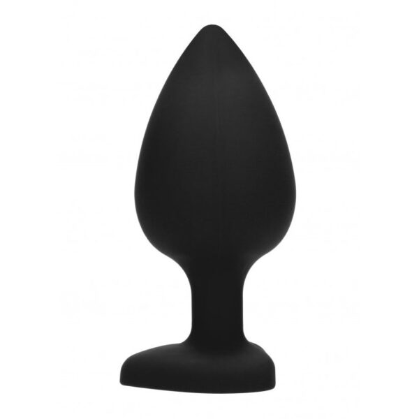 Anal Diamond Heart Butt Plug - Extra Large - Black