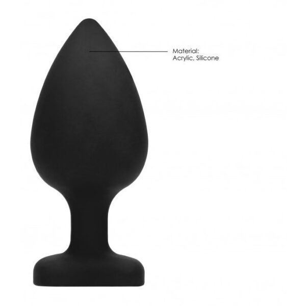 Anal Diamond Heart Butt Plug - Extra Large - Black