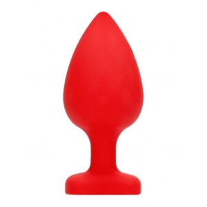 Anal Diamond Heart Butt Plug - Extra Large - Red