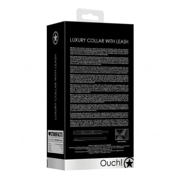 Collar with Leash Luxury - Black