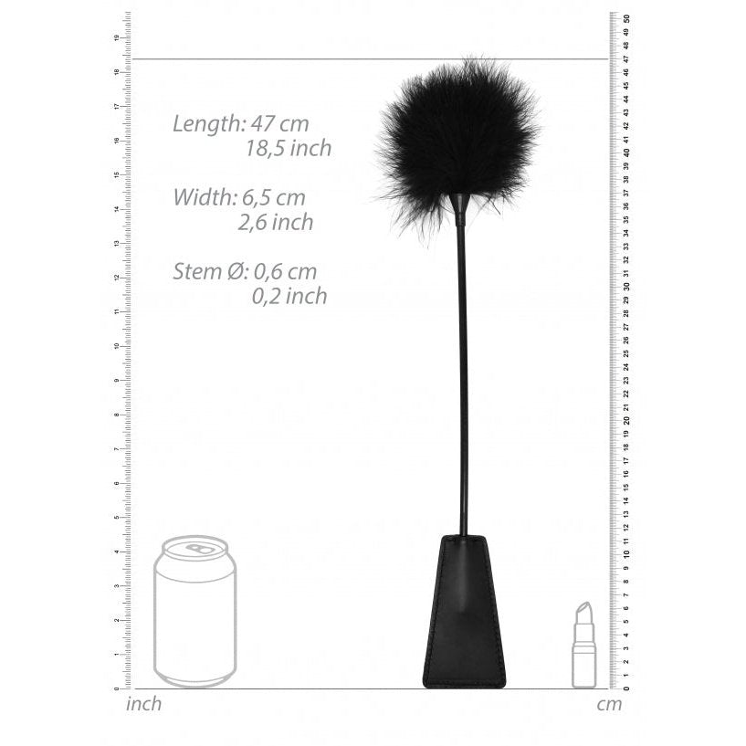 Riding Crop Ouch! Crop With Feather - Black