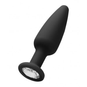 Anal Silicone ''Cone-Shaped Diamond'' Butt Plug - Black