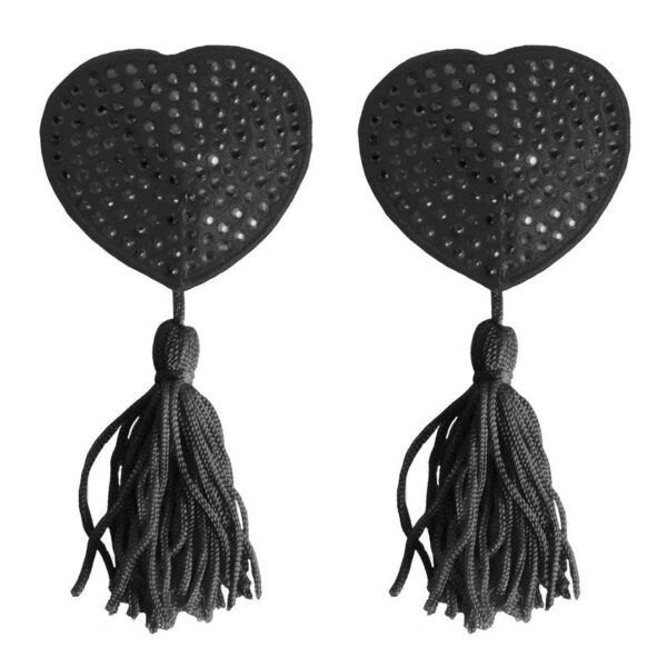 Nipple Tassels - Heart - Black