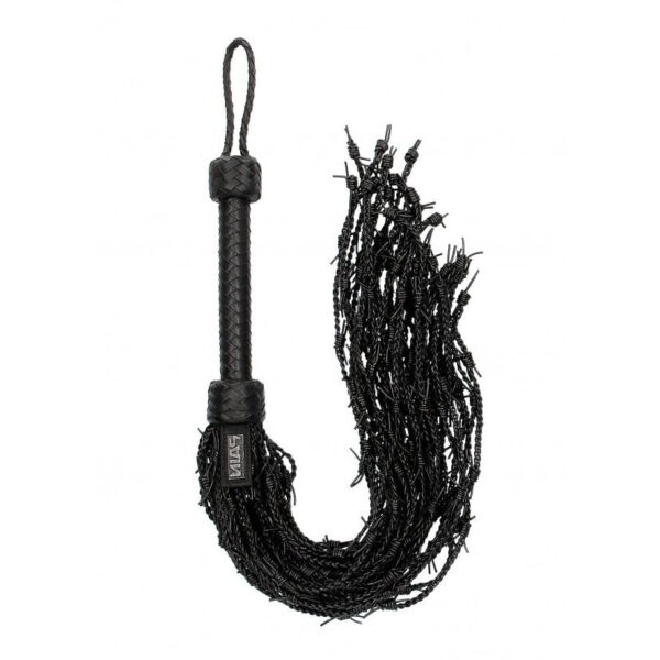 Flogger Leather Barbed Wire Flogger - Black