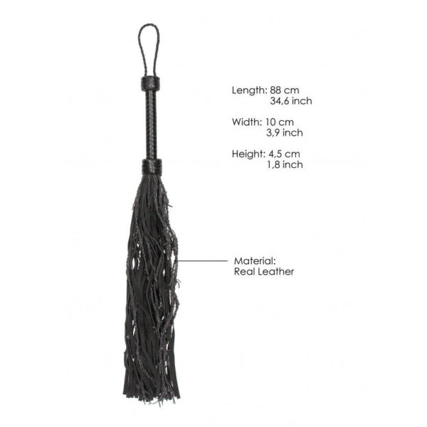 Flogger Leather Suede Barbed Wire Flogger - Black