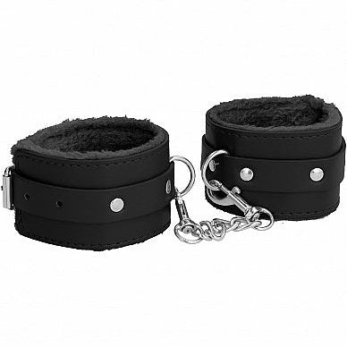 Handcuffs Plush Leather - Black