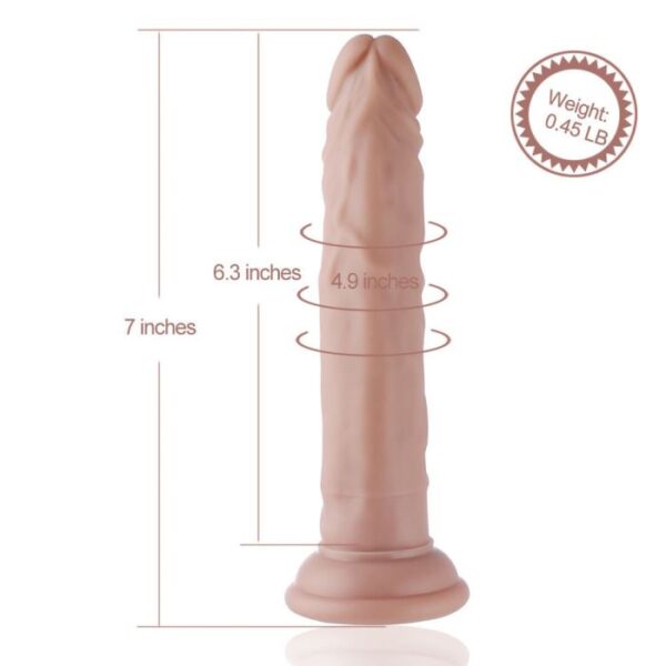 Dildo 7.5 inch Slim Silicone Anal Dildo - Flesh (KlicLok)