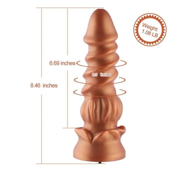 Dildo 8.5 inch Silicone Golden Monster Dildo (KlicLok)