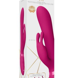 CHOU Rechargeable Vibrating Silicone Rabbit with Interchangeable Clitoral Sleeves - Pink